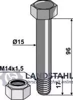 Schraube mit Sicherungsmutter - M14x1,5 - 10.9